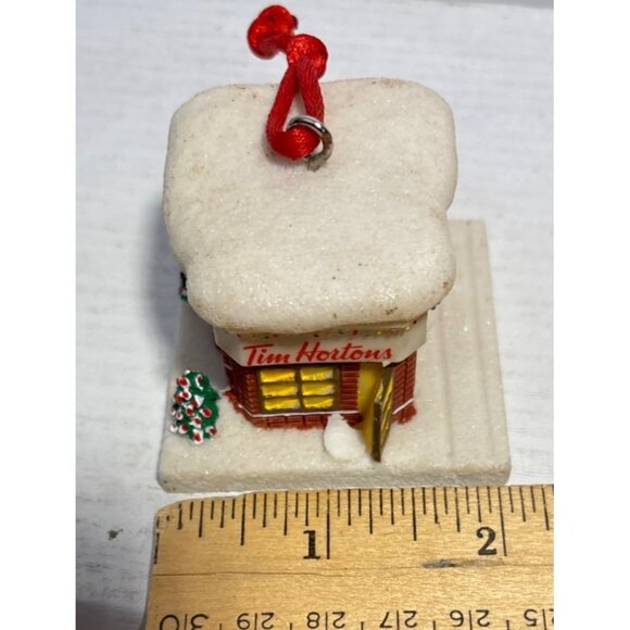 Tim Hortons Christmas Ornament Snowy Building With Red String - Picture 6 of 8